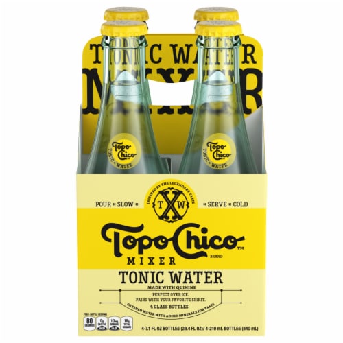 Topo Chico Mixer Tonic Water Glass Bottles 7.1 fl oz, 4 Pack