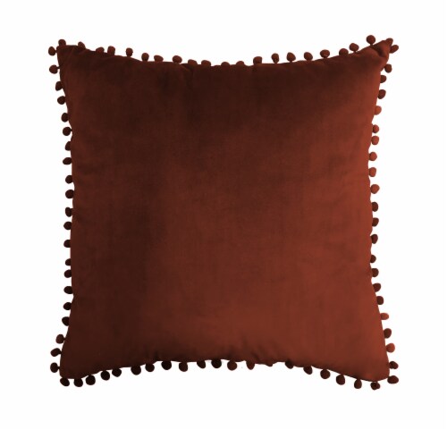 Harper Lane Merlot Pompom Decorative Pillow Perspective: front