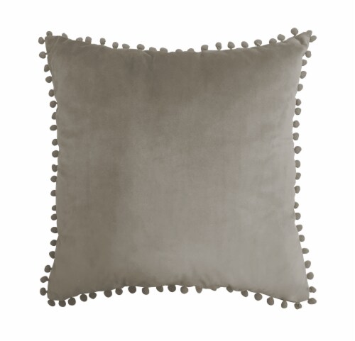 Harper Lane Taupe Pompom Decorative Pillow Perspective: front