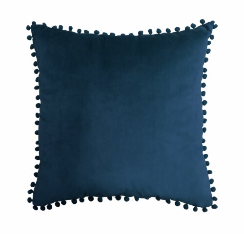 Harper Lane Navy PomPom Decorative Pillow Perspective: front