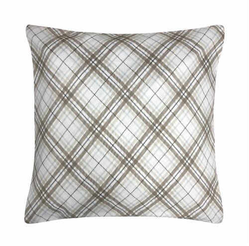 Harper Lane Neutral Plaid Decorative Pillow Perspective: front