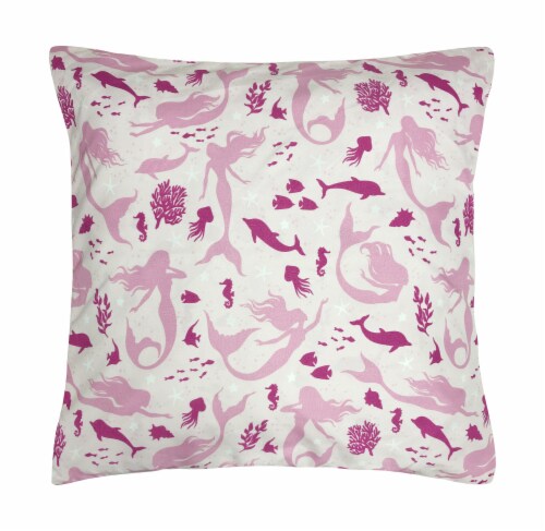 Harper Lane Pretty In Pink Mermaid Decorative Pillow Perspective: front