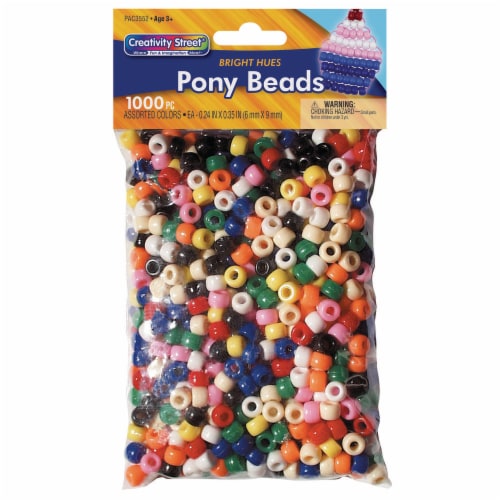 Creativity Street Assorted Bright Hues Pony Beads Perspective: front