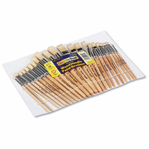 Preschool Brush Set, Sizes 1-12, Natural Bristle, Flat; Round Profiles, 24/Set Preschool Brush Set, Sizes 1-12, Natural Bristle, Flat; Round Profiles, 24/Set