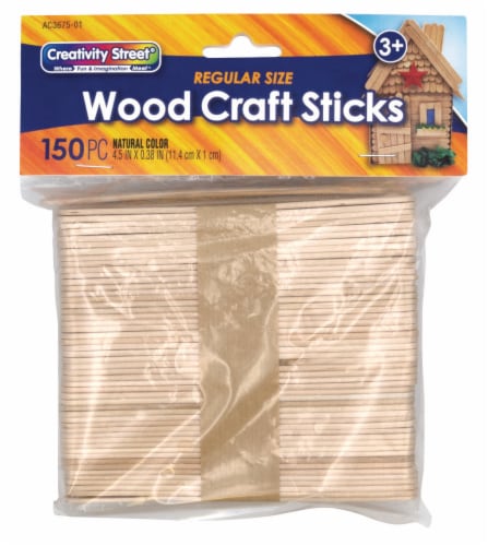 Creativity Street® Regular Craft Sticks - Natural Perspective: front
