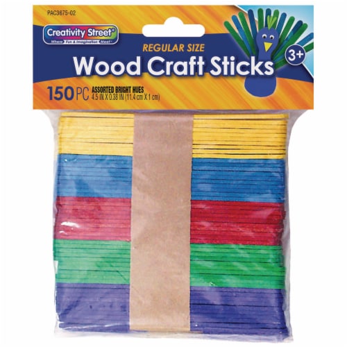 Creativity Street® Wood Craft Sticks Assorted Colors Perspective: front