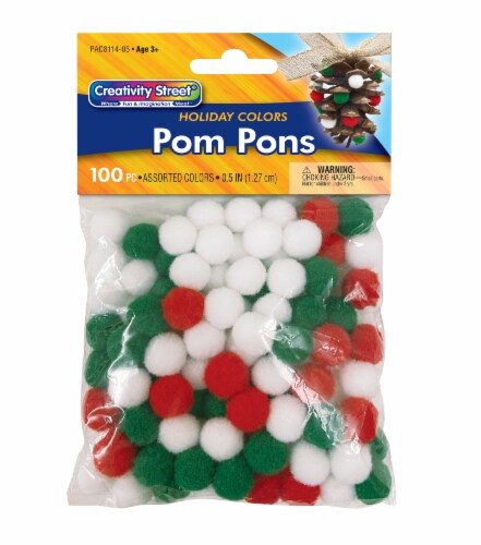 0.5 inch Red Tiny Craft Pom Poms 100 Pieces