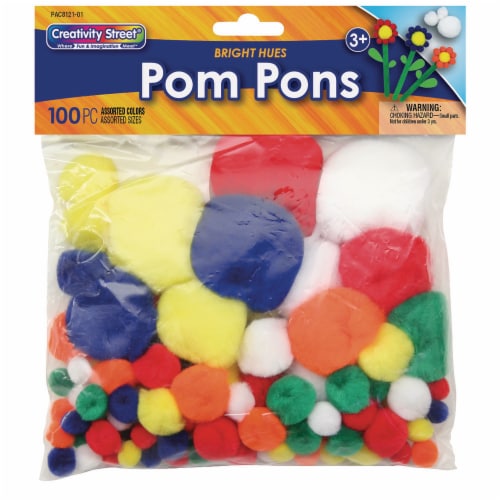 Creativity Street® Bright Hues Pom Pons Perspective: front