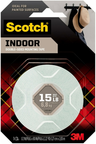 Scotch® Indoor Double-Sided Mounting Tape - White Perspective: front