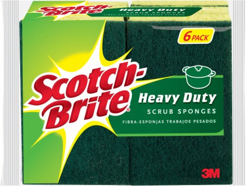 Scotch-Brite™ Heavy Duty Scrub Sponges - 6 pk - Green/Yellow Perspective: front