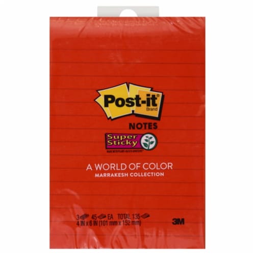 Post-it® Super Sticky Lined Notes, 4 x 6 in / 135 ct - Harris Teeter