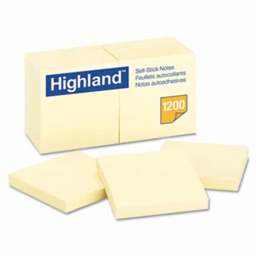 3M 6549YW Removable Notes 3 x 3 Size Perspective: front