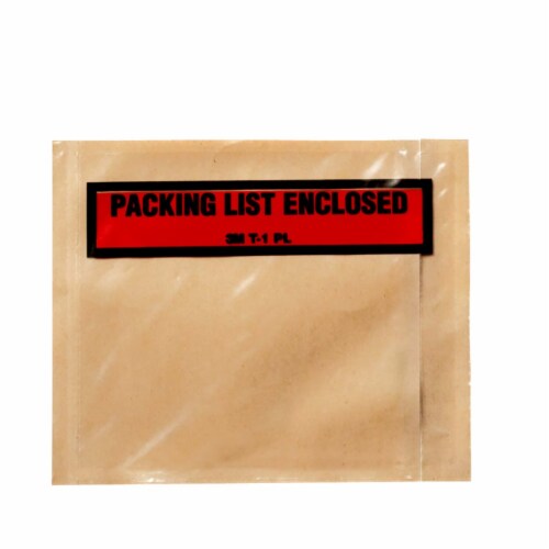 3M Top Print Packing List Envelope PLE-T1, 4-1/2 in x 5-1/2 in, 100 per box Perspective: front
