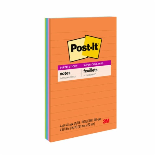 Post-it® Rio de Janeiro Collection Lined Super Sticky Notes - 4 Pack, 4 x 6  in - Kroger