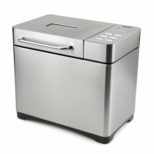 Aroma Housewares Stainless Steel 2 Pound Digital Bread Maker - Silver Perspective: front