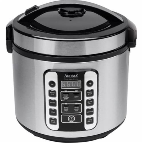 Aroma 6-Cup (Cooked) Pot-Style Rice Cooker and Food Steamer Black