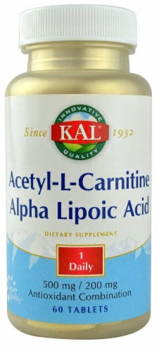 KAL Acetyl-L-Carnitine and Alpha Lipoic Acid Tablets Perspective: front