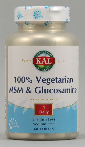 Kal  MSM and Glucosamine 100% Vegetarian Perspective: front
