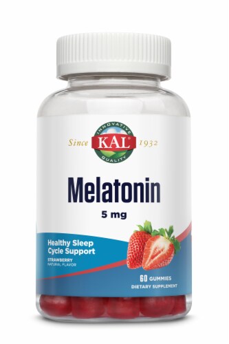 KAL Strawberry Melatonin Gummies 5mg Perspective: front