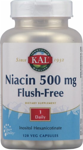 KAL Niacin Flush-Free Capsules 500 mg Perspective: front