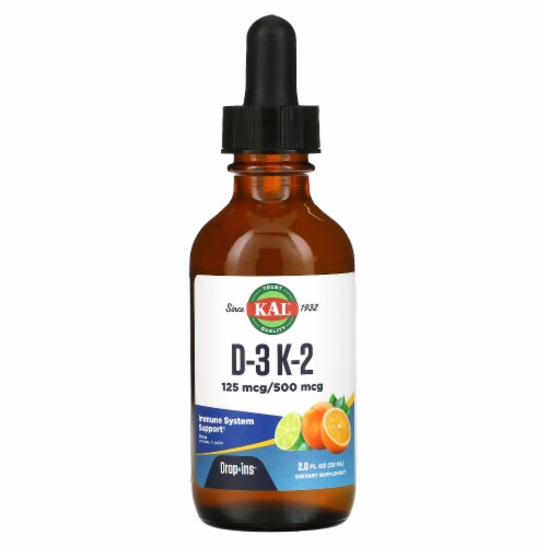 KAL D-3 K-2 Dropins Emulsion Dietary Supplement Perspective: front