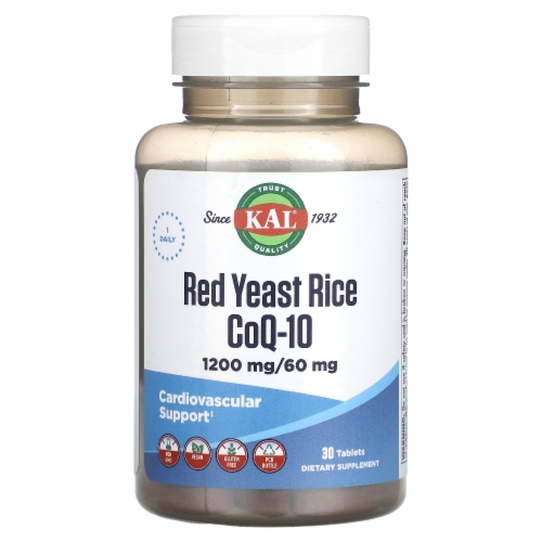 KAL Red Yeast Rice CoQ10 1 200 mg/ 60 mg 30 Tablets, 30 Count