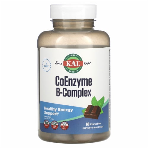 KAL Coenzyme B-Complex Cocoa Mint Chewables Perspective: front
