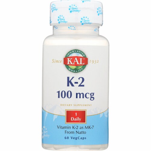 Kal K-2 100 mcg 60 Veg Caps Perspective: front