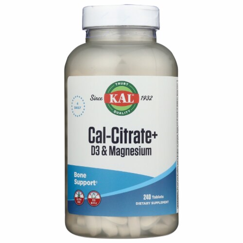 Kal Cal-Citrate + D3 & Magnesuim 240 Tabs Perspective: front