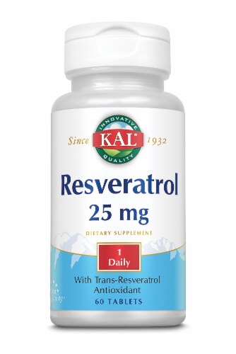 KAL Resveratrol 25mg Tablets Perspective: front