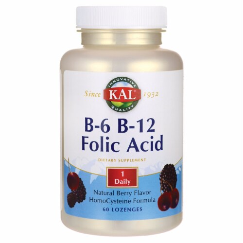 KAL  B-6 B-12 Folic Acid   Berry Lozenges Perspective: front