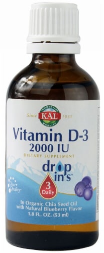Kal Vitamin D3 Dropins™ Natural Blueberry Perspective: front