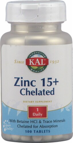 Kal Zinc 15 Plus Chelated Perspective: front