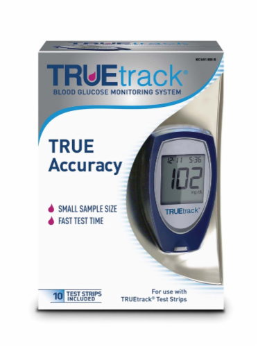 True Track Blood Glucose Monitoring System Perspective: front