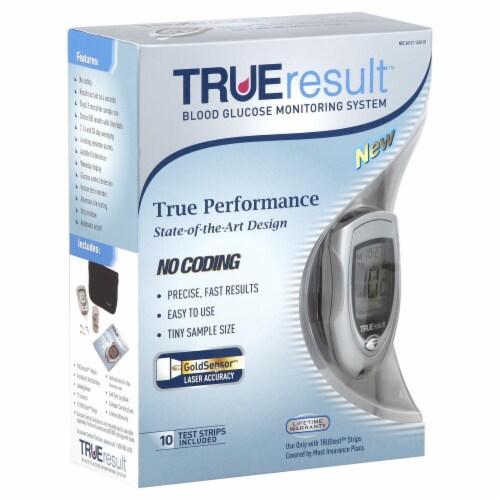 True Result Blood Glucose Monitoring System Perspective: front