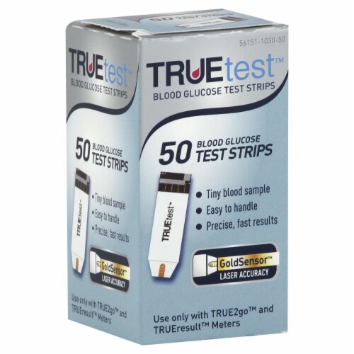 True Test Blood Glucose Strips Perspective: front