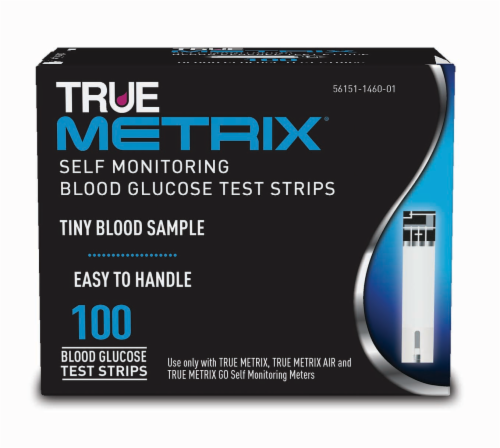 TRUE Metrix Self Monitoring Blood Glucose Test Strips Perspective: front