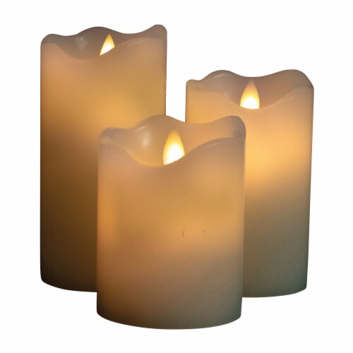 Good Tidings LED Pillar Candles - Cream Perspective: front