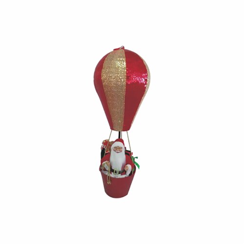 Good Tidings Santa in Hot Air Balloon Statue Perspective: front
