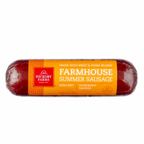 Hickory Farms Summer Sausage Semi-Dry Hardwood Smoked Farmhouse