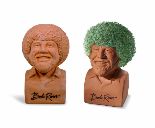 Bob Ross Chia Pet The Joy of Painting Decorative Pottery Planter