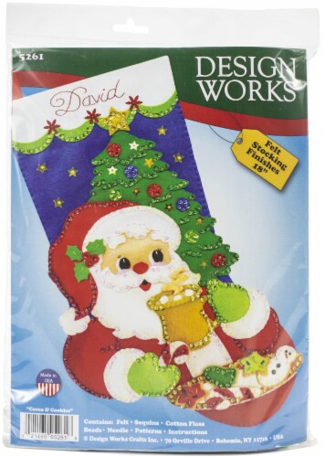 Design Works Felt Stocking Applique Kit 18  Long-Cocoa & Cookies Perspective: front