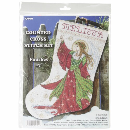 Kroger Angel Of Joy Stocking Counted Cross Stitch Kit 17 Long 14 Count 14