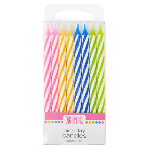 Bakery Crafts Assorted Colors Spiral Birthday Candles Perspective: front