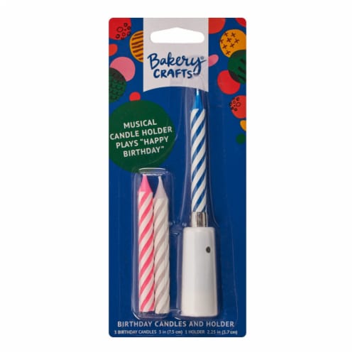Bakery Crafts® Musical Candle Holder with Candles Perspective: front