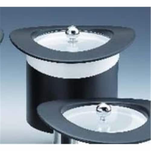 Kraftware 63375 Top Hats Black with White 3 Quart Ice Bucket with Band and Lucite Cover Perspective: front
