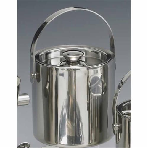 Kraftware 71487 Brushed Stainless Steel 1 Quart Doublewall Insulated Ice Bucket Perspective: front