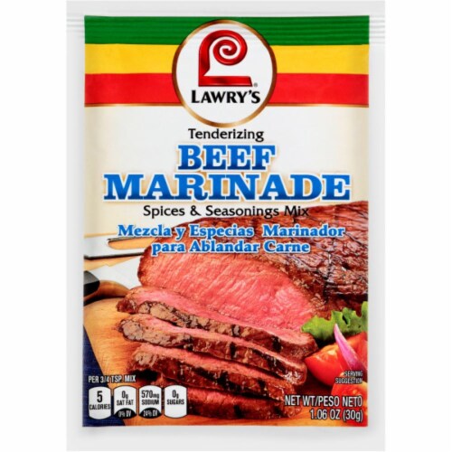 Lawry's Tenderizing Beef Marinade Spices & Seasoning Mix Perspective: front