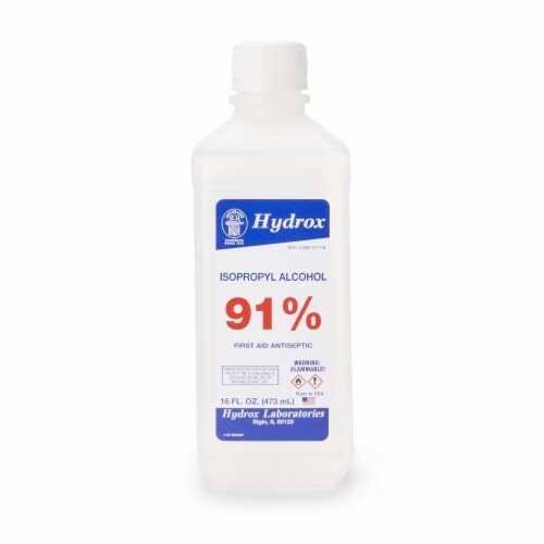 McKesson Antiseptic Isopropyl Alcohol 16 oz. Bottle Topical Liquid 91% Strength , 12 Ct Perspective: front