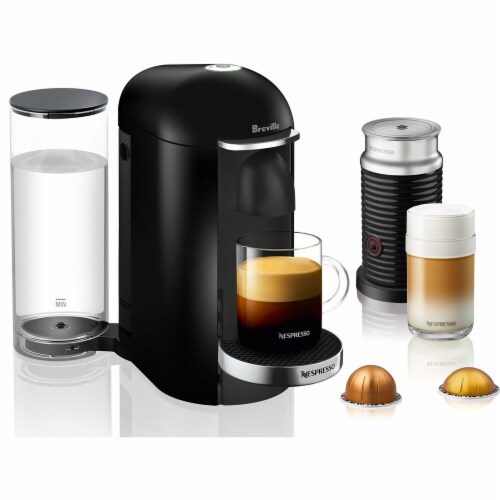 Nespresso® by Breville® VertuoPlus Deluxe Coffee and Espresso Maker Bundle in Black Perspective: front